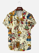 Men's Dia de los Muertos Fiesta Short Sleeve Shirt ElevenOasis