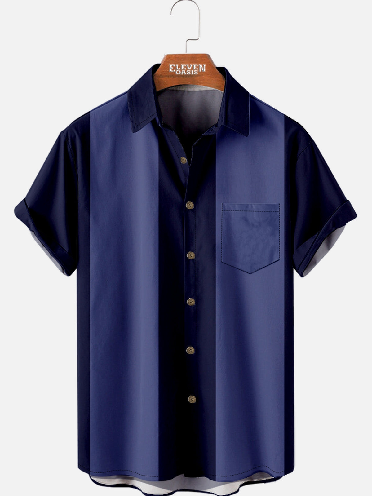 Tall Men's Basic 50s Style Bowling Shirt Eleven Oasis