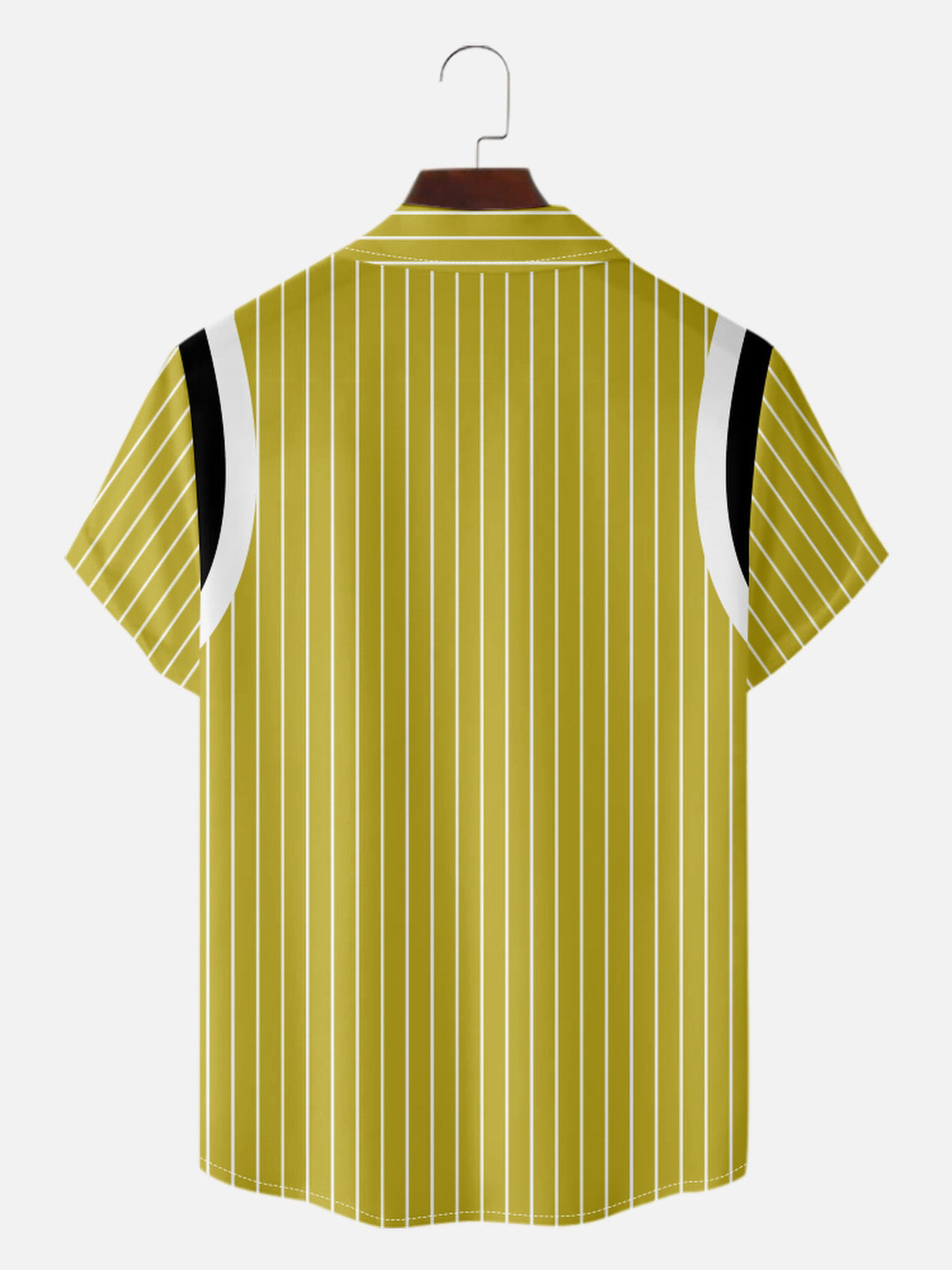 Men’s Bowling Camp Collar Short Sleeve Shirt Vintage Contrast Sleeve Panels Eleven Oasis