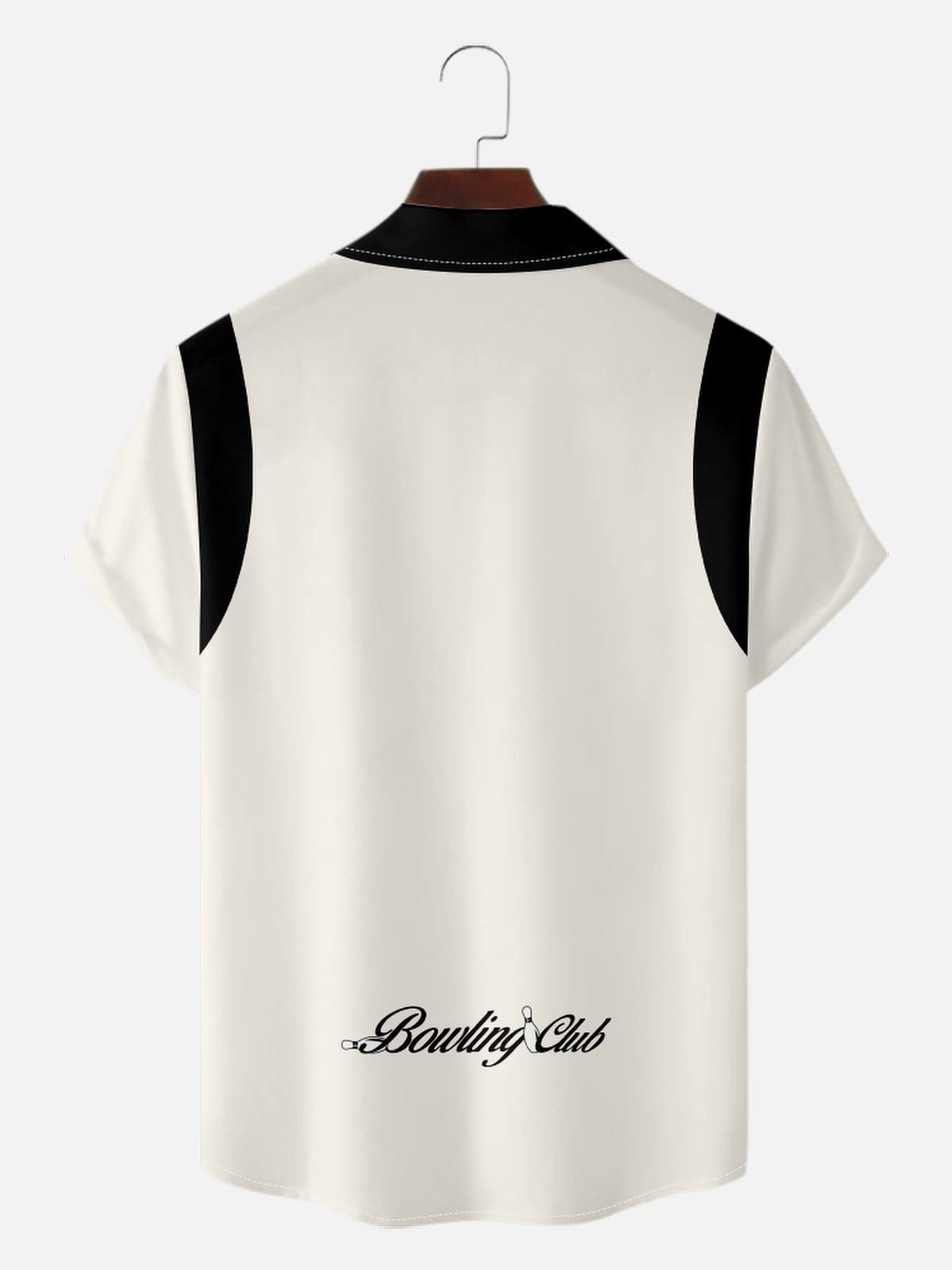 Men’s Bowling Camp Collar Short Sleeve Shirt Color Blocking BOWLING CLUB Eleven Oasis