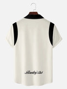 Men's Bowling Club Color-Block Camp Collar Short Sleeve Shirt Eleven Oasis