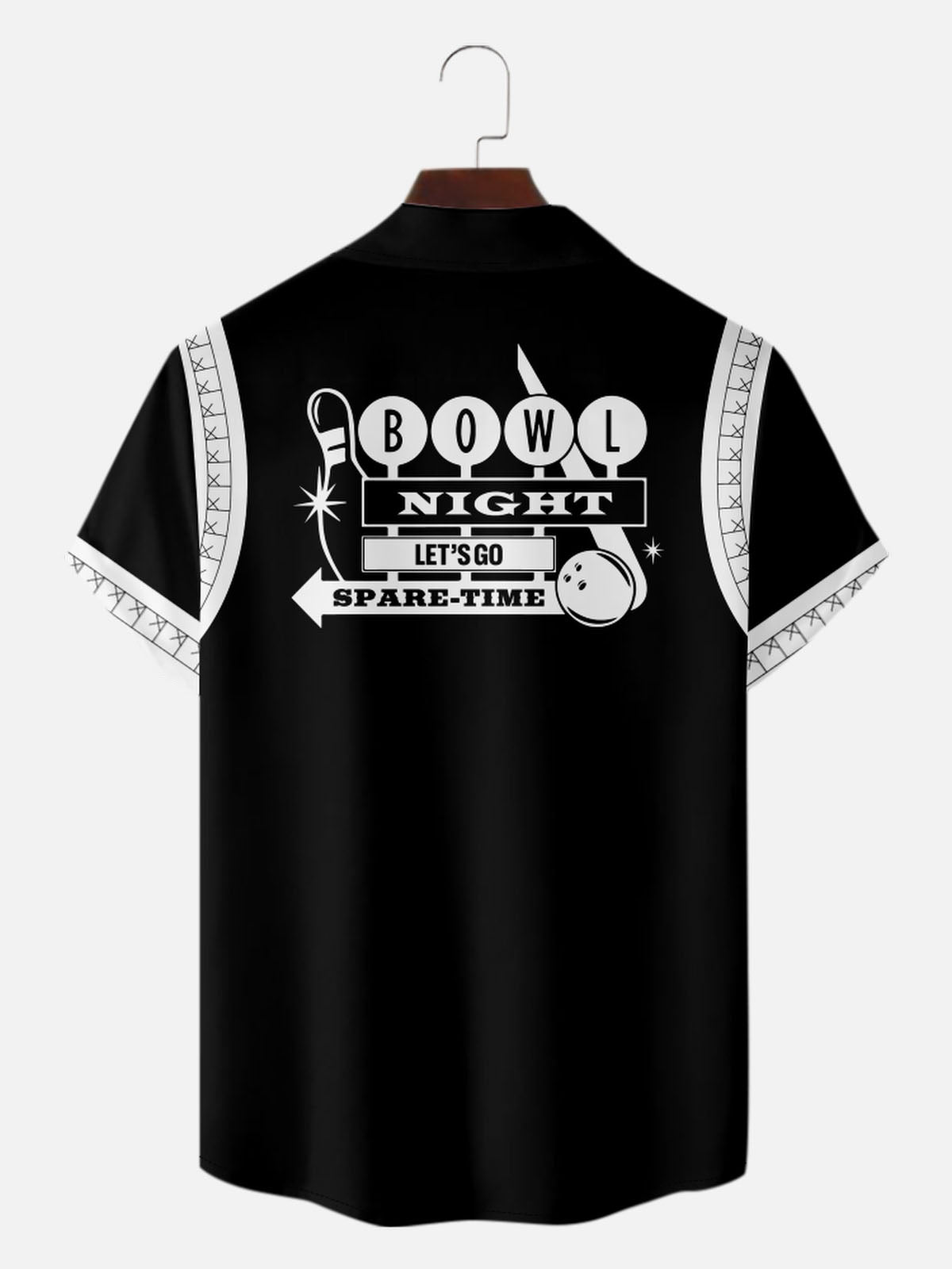 Men's Bowl Night Spare-Time Camp Collar Short Sleeve Shirt Eleven Oasis