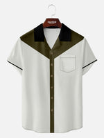 Men's Retro Color Block Bowling Short Sleeve Shirt Eleven Oasis