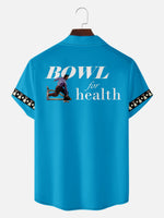 Men's Bowl for Health Camp Collar Short Sleeve Shirt Eleven Oasis