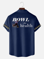 Men's Bowl for Health Camp Collar Short Sleeve Shirt Eleven Oasis