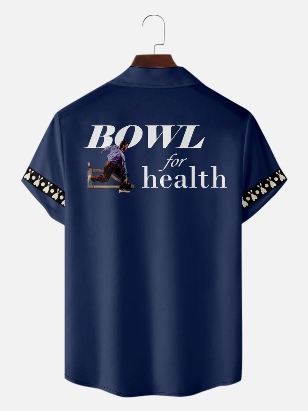 Men's Bowl for Health Camp Collar Short Sleeve Shirt Eleven Oasis