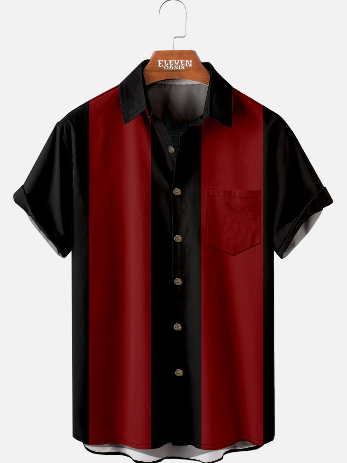 Tall Men's Basic 50s Style Bowling Shirt Eleven Oasis