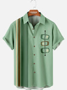 Casual Art Collection Geometric Stripes Color Block Bowling Shirt ElevenOasis