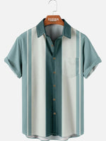 Mens Classic Front Buttons Soft Breathable Chest Pocket Casual Bowling Shirts ElevenOasis