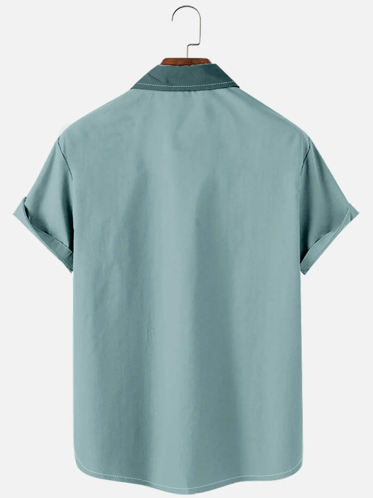 Mens Classic Front Buttons Soft Breathable Chest Pocket Casual Bowling Shirts ElevenOasis