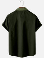 Mens Classic Front Buttons Soft Breathable Chest Pocket Casual Bowling Shirts ElevenOasis