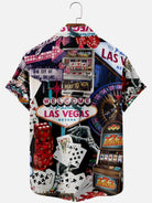 Tall Men's Viva Las Vegas Collage Short Sleeve Shirt Eleven Oasis