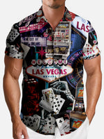 Tall Men's Viva Las Vegas Collage Short Sleeve Shirt Eleven Oasis