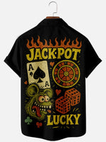 Tall Men's Lucky Jackpot Rat Fink Short Sleeve Shirt Eleven Oasis