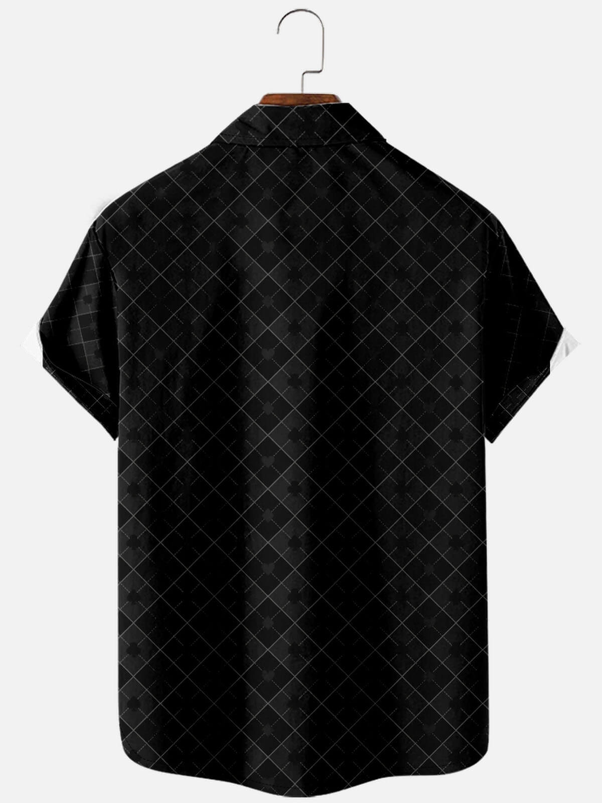 Tall Men’s Playing Cards Spread Collar Short Sleeve Shirt Diamond Club Eleven Oasis
