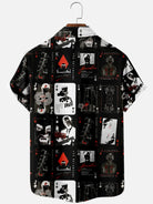 Men's Vintage Playing Cards Collage Short Sleeve Shirt Eleven Oasis