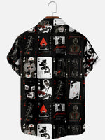 Men's Playing Cards Spread Collar Short Sleeve Shirt Funny Poker ElevenOasis