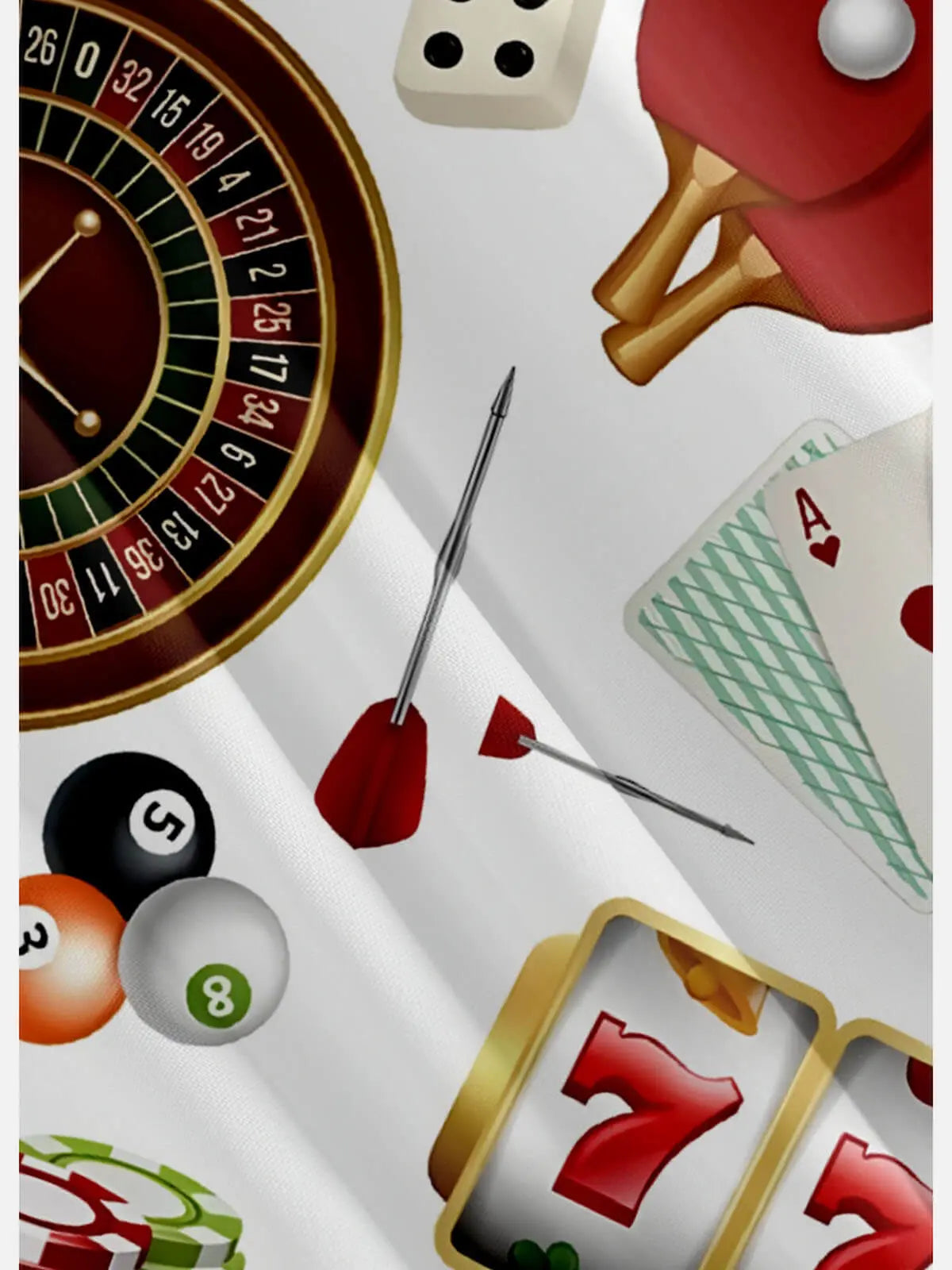 Tall Men's Casino Games All-Over Print Short Sleeve Shirt Eleven Oasis