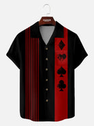 Men's Playing Cards Camp Collar Short Sleeve Shirt Ante Up Vintage Eleven Oasis