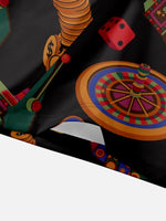 Men's Playing Cards Camp Collar Short Sleeve Shirt Bonus Round Poker Eleven Oasis