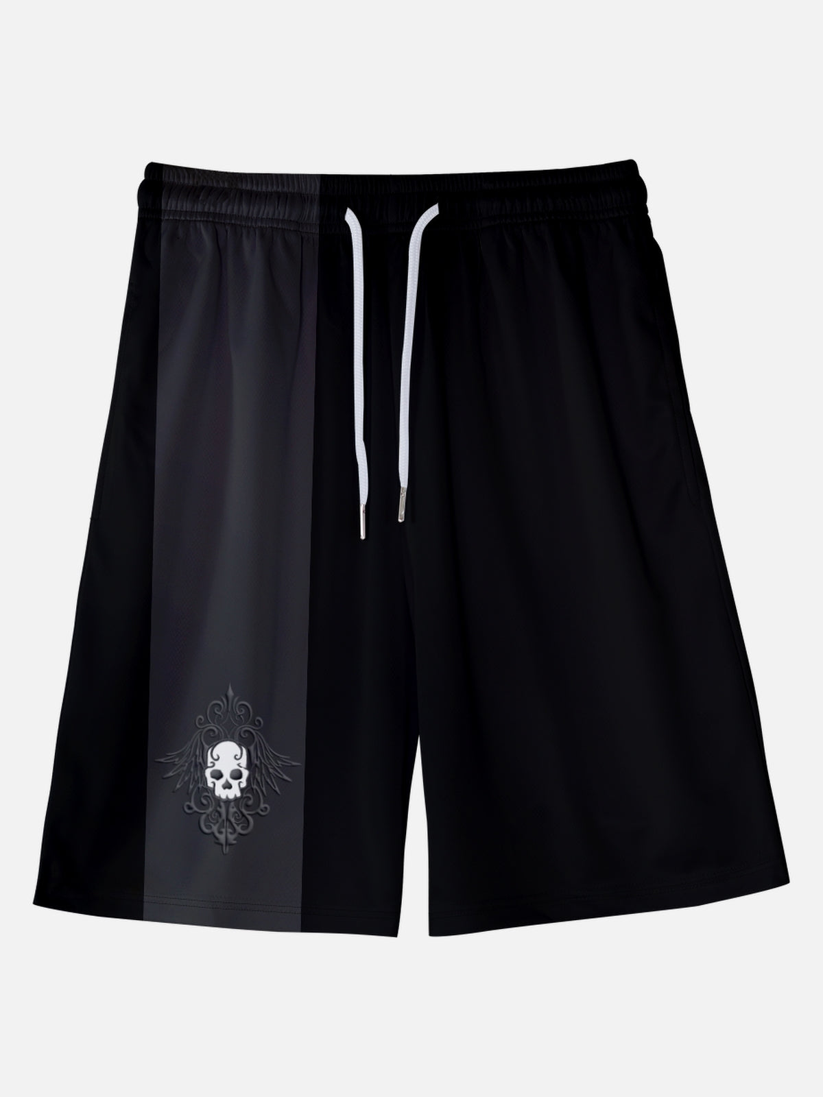 Men's Skull Elastic Waist Wide Leg Shorts Neon Skulls Eleven Oasis