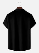 Men's Basic 50s Style Camp Collar Bowling Short Sleeve Shirt ElevenOasis