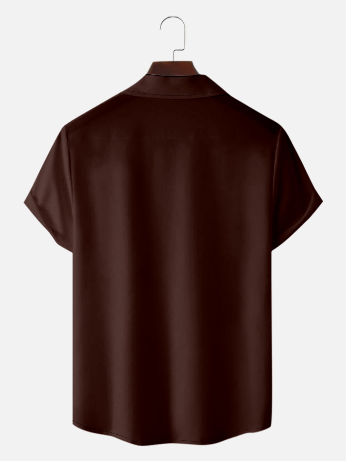 Men's Solid Color Camp Collar Short Sleeve Shirt Retro Contrast Bowling Shirts Eleven Oasis