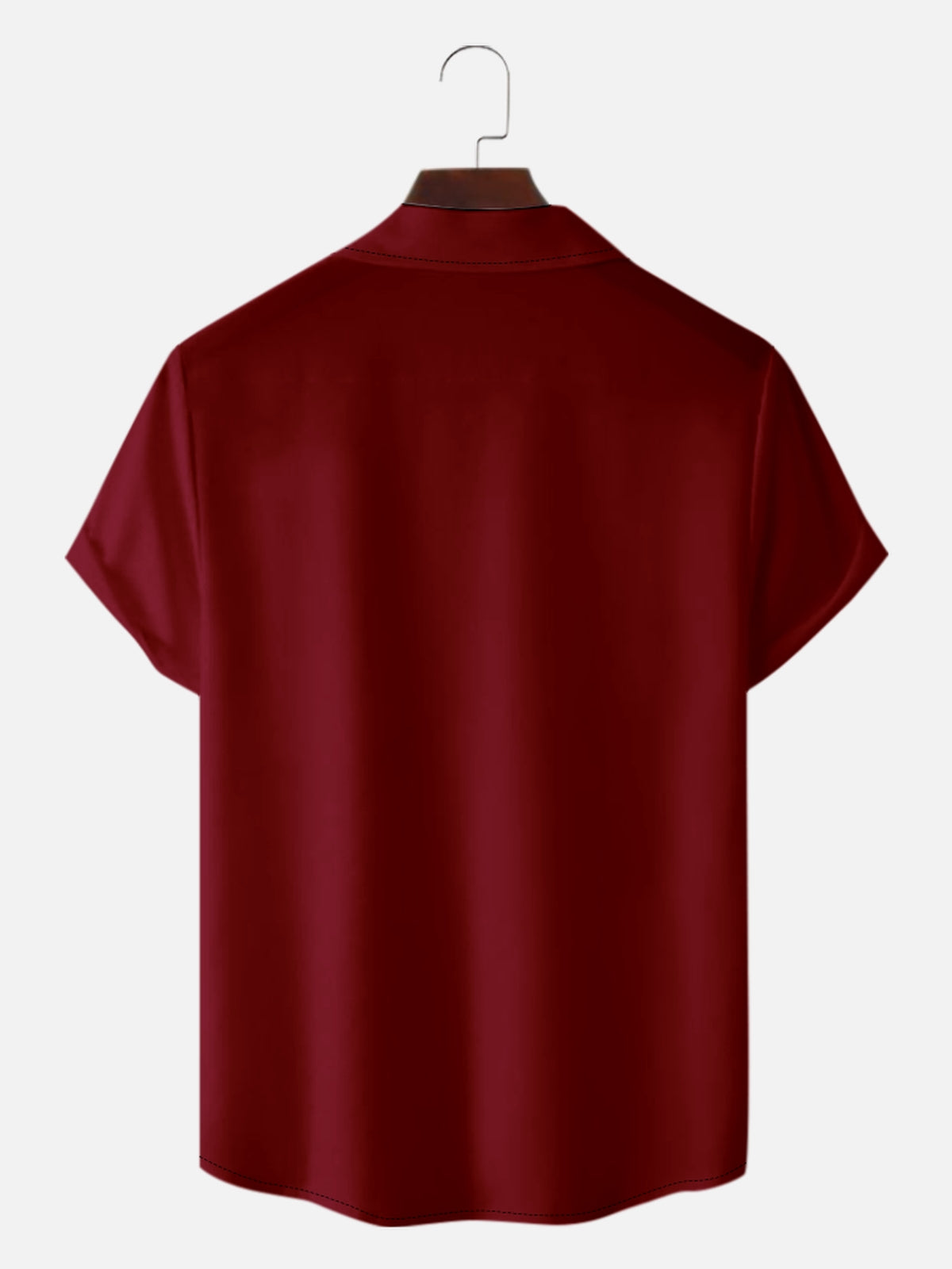 Men's Solid Color Camp Collar Short Sleeve Shirt Retro Contrast Bowling Shirts Eleven Oasis