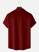 Men's Basic 50s Style Camp Collar Bowling Short Sleeve Shirt ElevenOasis