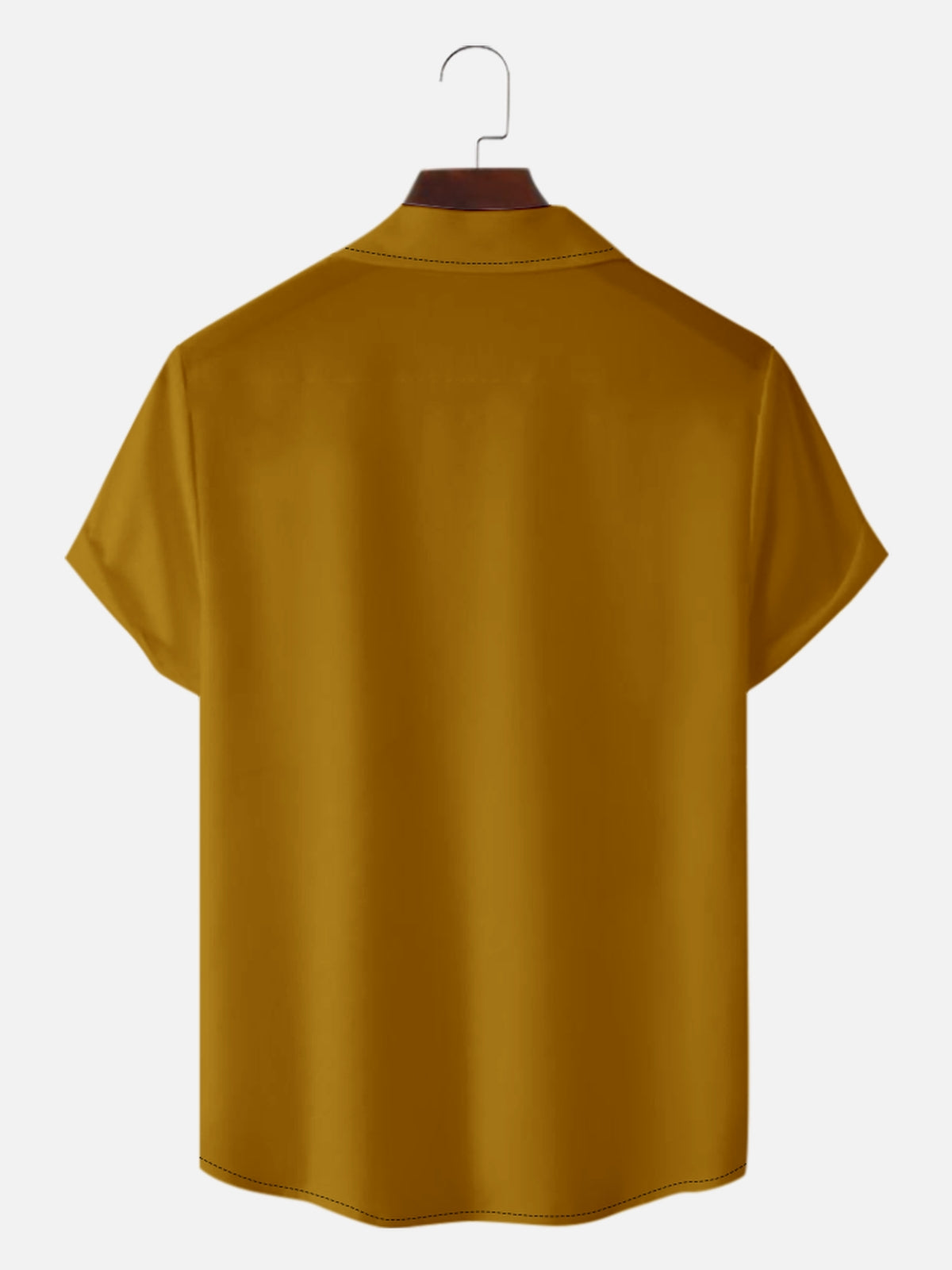 Men's Solid Color Camp Collar Short Sleeve Shirt Retro Contrast Bowling Shirts Eleven Oasis
