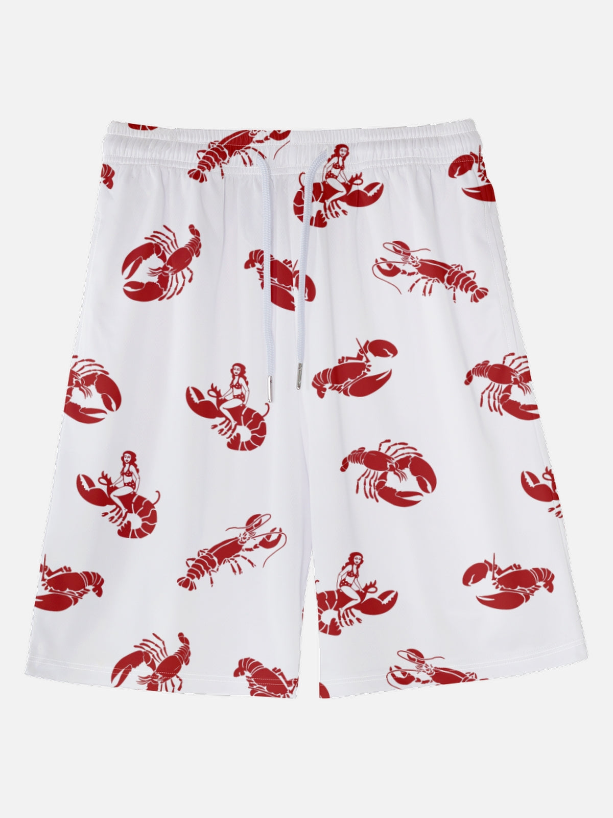 Men's Animal Kingdom Elastic Waist Wide Leg Shorts Lively Lobster Eleven Oasis