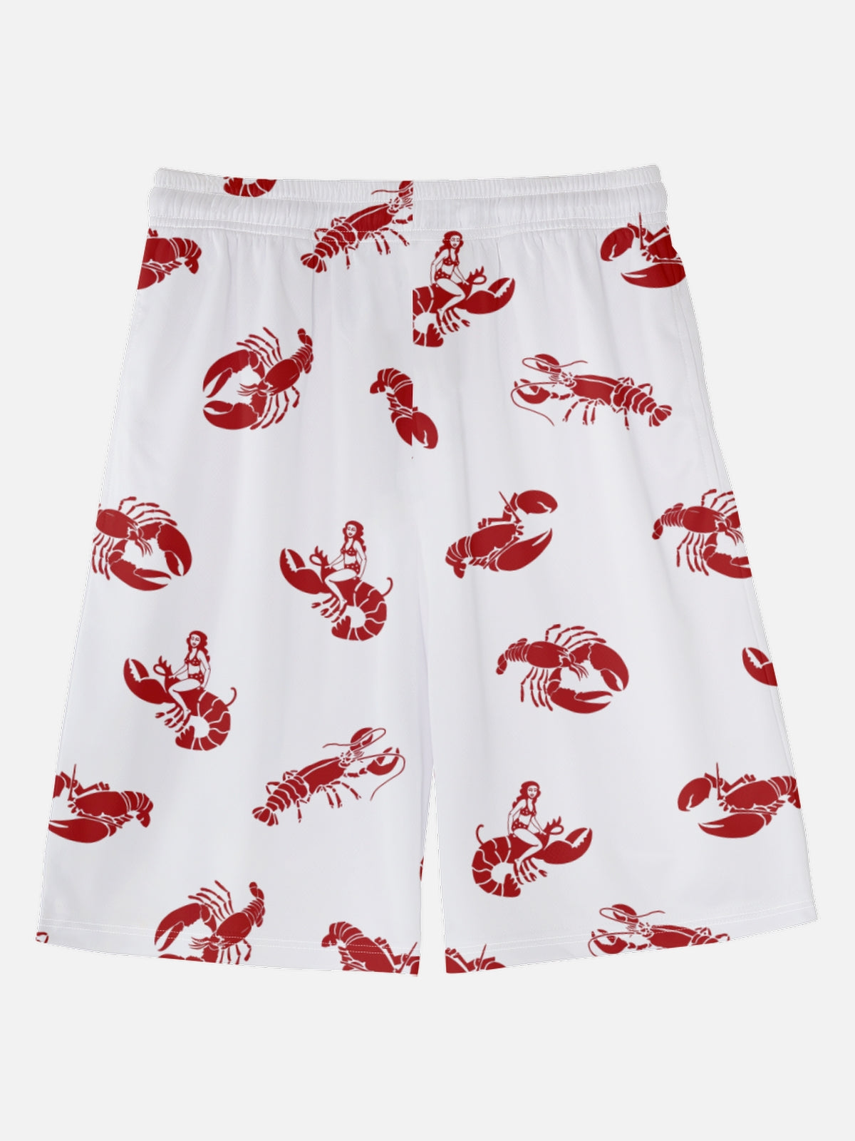 Men's Animal Kingdom Elastic Waist Wide Leg Shorts Lively Lobster Eleven Oasis