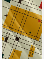 Tall Men's Mid-Century Grid Block Pattern Short Sleeve Shirt ElevenOasis