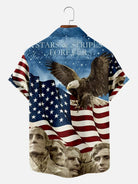 Tall Men's Stars Stripes Founding Fathers Short Sleeve Shirt ElevenOasis