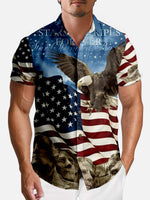 Tall Men's Stars Stripes Founding Fathers Short Sleeve Shirt Eleven Oasis