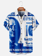 Men's Hundred Dollar Bill Graphic Short Sleeve Shirt Eleven Oasis