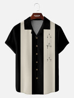 Men's Mid-Century Cocktail Panel Bowling Short Sleeve Shirt Eleven Oasis