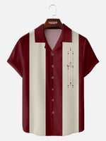 Men's Mid-Century Cocktail Panel Bowling Short Sleeve Shirt Eleven Oasis