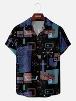 Men's Mid-Century Atomic Mixed Pattern Short Sleeve Shirt Eleven Oasis