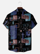 Men's Mid-Century Atomic Mixed Pattern Short Sleeve Shirt ElevenOasis