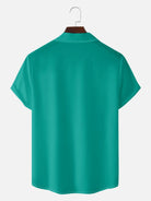 Men's Mid-Century Atomic Martini Glass Short Sleeve Shirt ElevenOasis