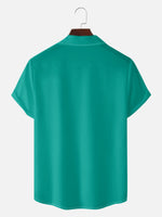 Men's Mid-Century Atomic Martini Glass Short Sleeve Shirt Eleven Oasis