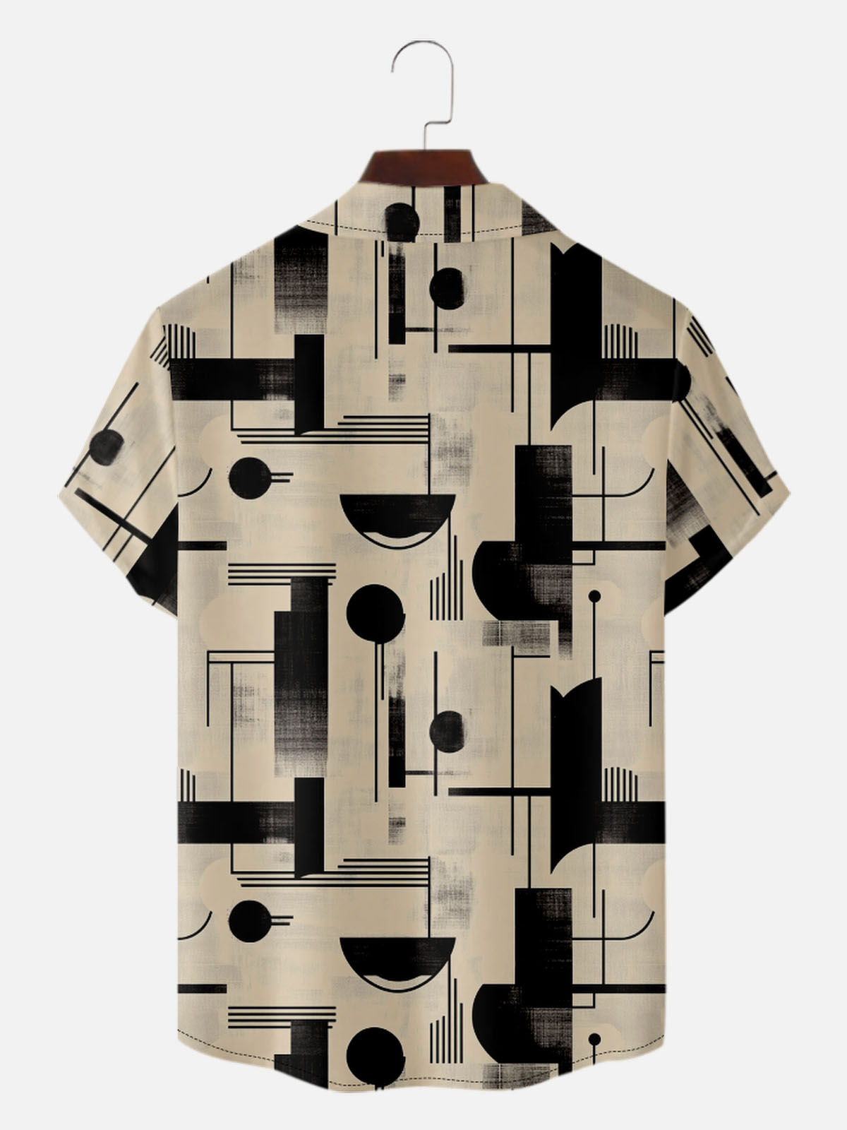 Men's Bauhaus Geometric Pattern Short Sleeve Shirt Eleven Oasis