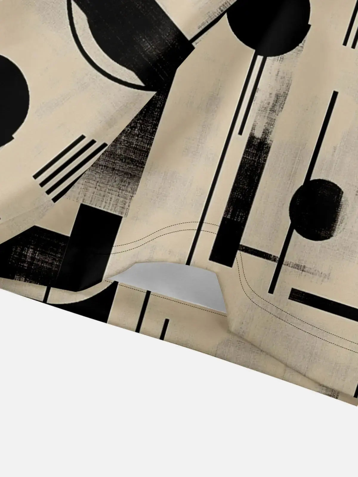 Men's Bauhaus Geometric Pattern Short Sleeve Shirt ElevenOasis