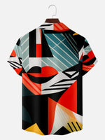 Men's Abstract Geometric Collage Short Sleeve Shirt Eleven Oasis