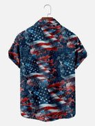 Tall Men's Paisley American Flag Short Sleeve Shirt Eleven Oasis