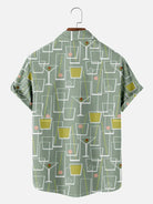 Tall Men's Mid-Century Cocktail Art Short Sleeve Shirt ElevenOasis