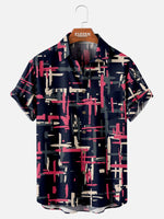 Men's Abstract Brush Stroke Short Sleeve Shirt Eleven Oasis
