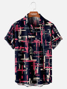 Tall Men's Abstract Brush Stroke Short Sleeve Shirt Eleven Oasis