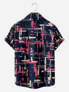 Tall Men's Abstract Brush Stroke Short Sleeve Shirt Eleven Oasis